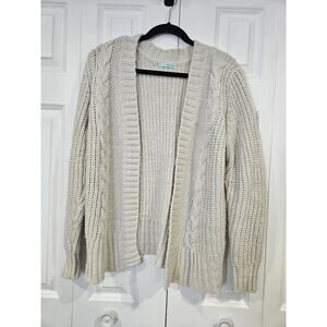 Maurices Large Open Front Relaxed Fit Cardigan Cream